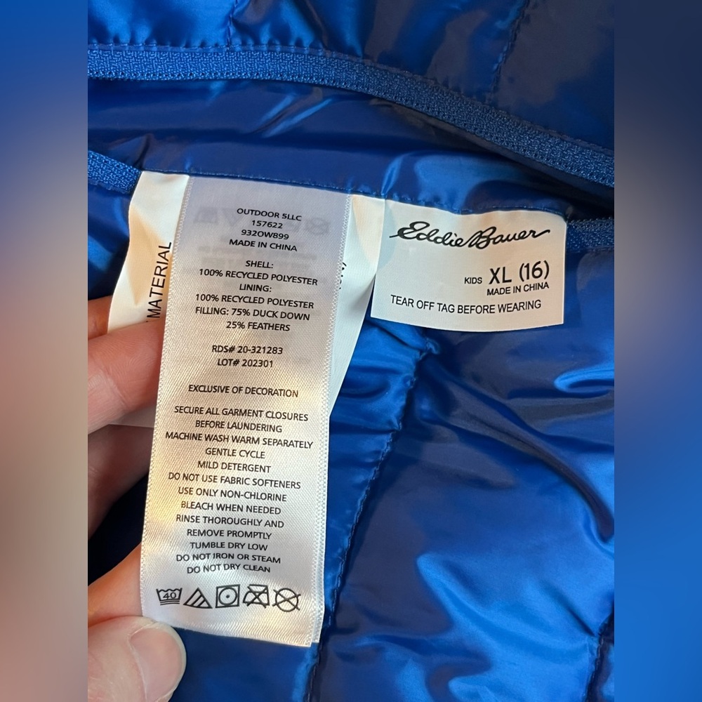 Eddie Bauer Boys XL (16) Reversible Down Coat - Picture 10 of 16